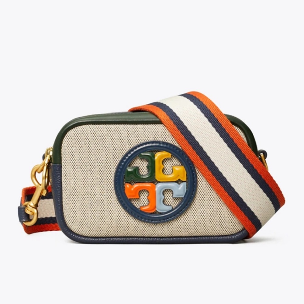 Tory Burch Perry Color-Block Canvas Mini Bag